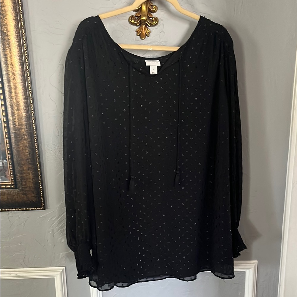 AVA & VIV sheer Blouse with Drawstring
